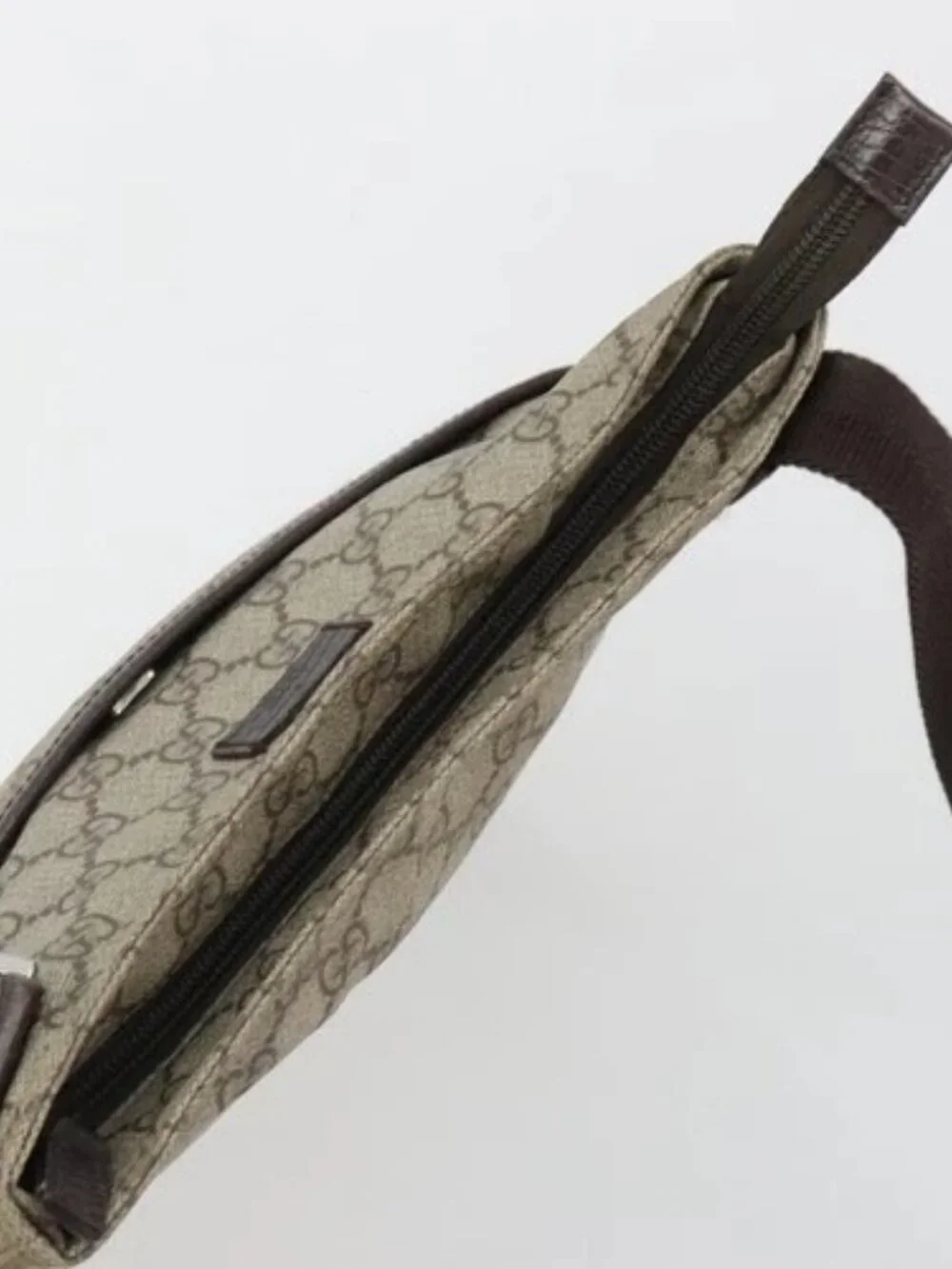 GUCCI GG Supreme Shoulder Bag PVC Beige Silver 141626 Auth 190277A